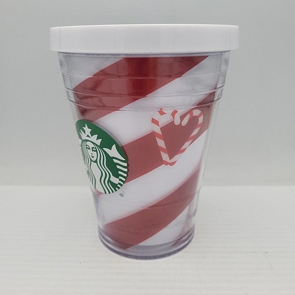 Starbucks 2016 Christmas Holiday Candy Cane Cold Cup Tumbler‎ 12 oz